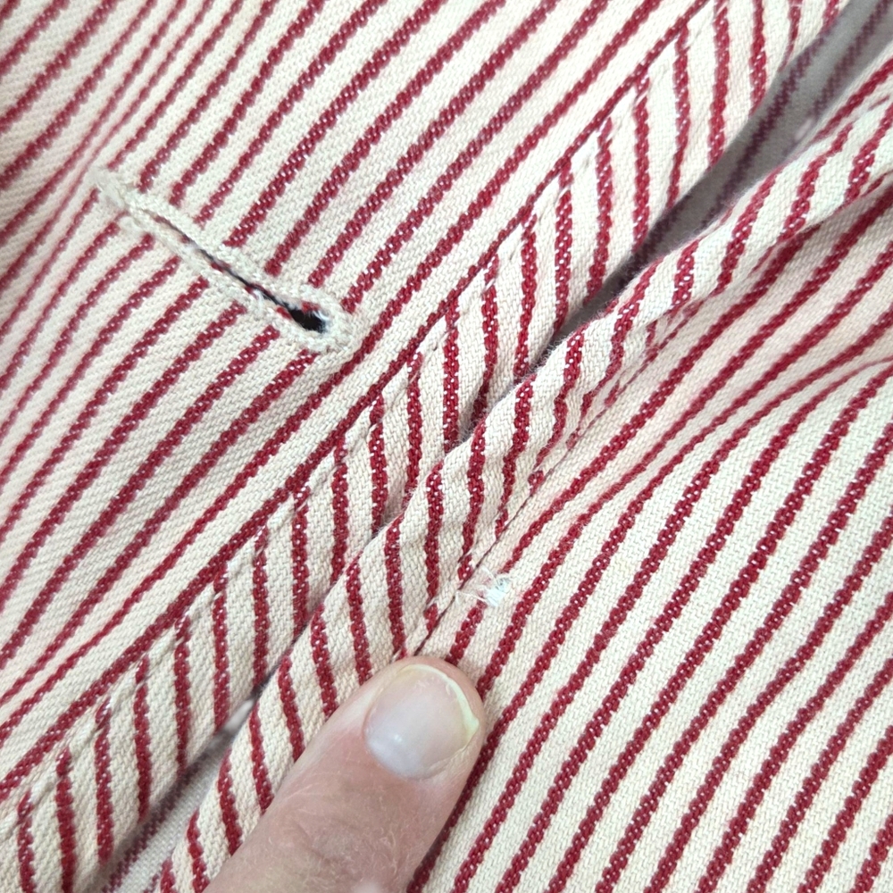 Vintage Y2K Free People Pinstripe Blazer Jacket Womens 8 Red Stripe Coquette - Picture 4 of 12